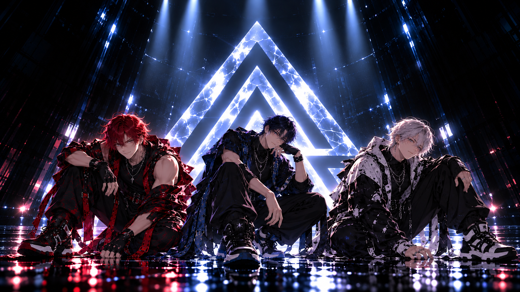 ステージに立つWAKA、INA、KUMA
